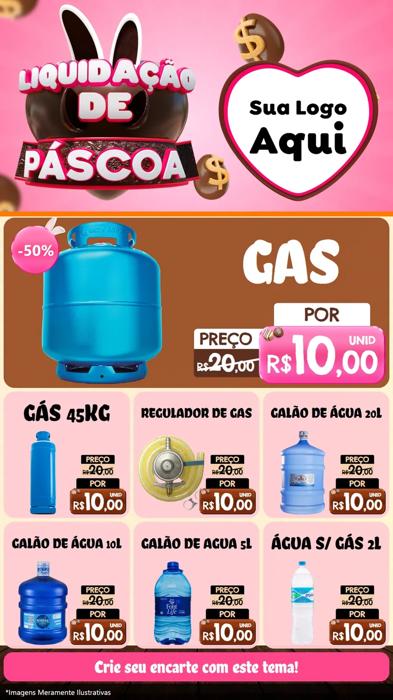Modelo de Rede Social para Stories com o tema Liquidação de Páscoa para Água e gás