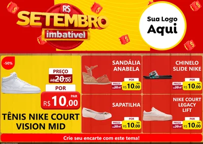 Modelo de Encarte para Encarte A4 Horizontal com o tema Setembro Imbatível para Calçados