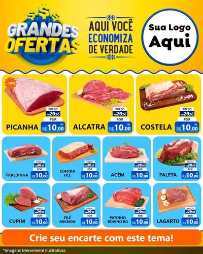 Modelo de Rede Social para Feed Instagram com o tema Grandes Ofertas para Açougue