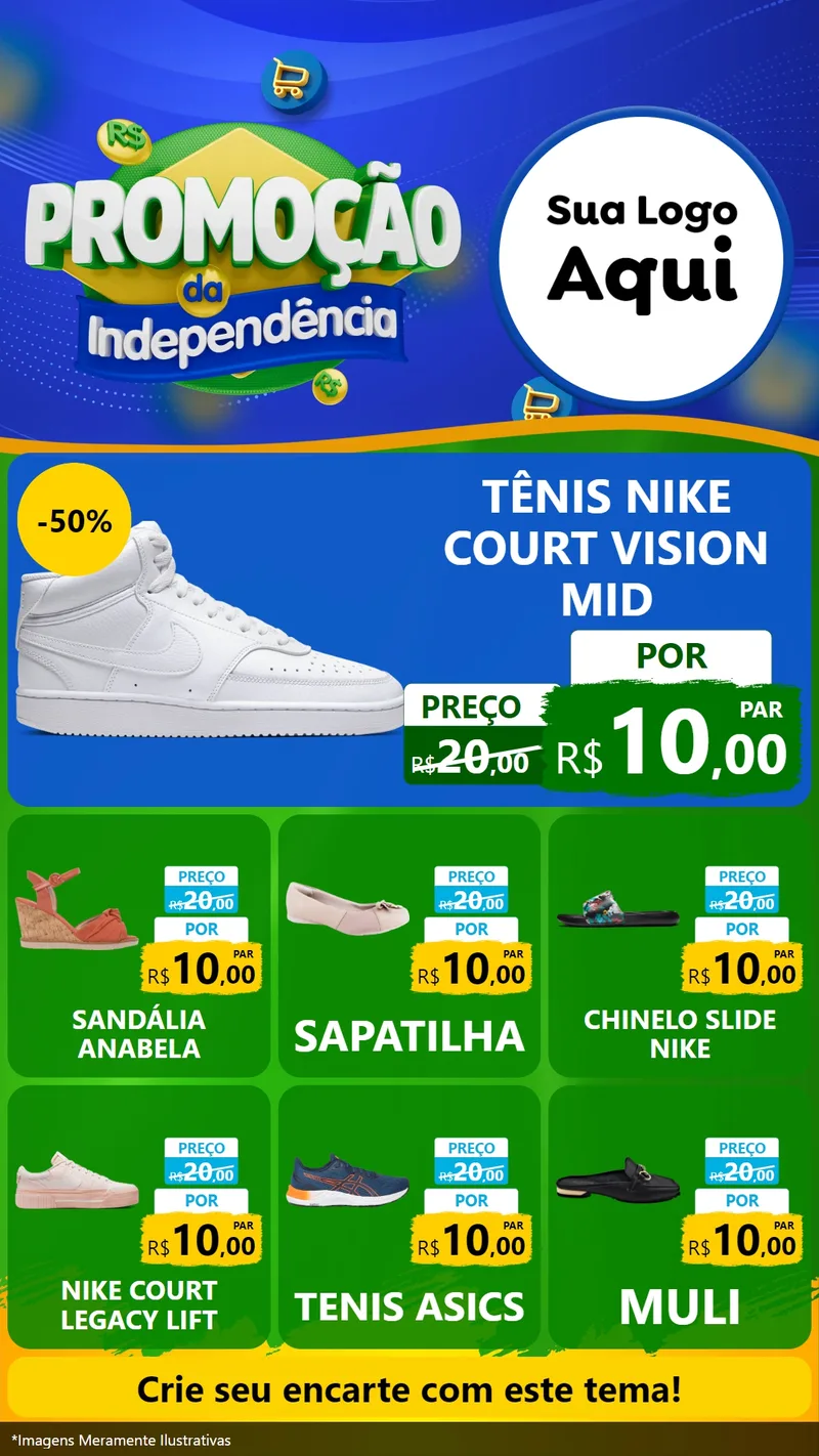 Modelo de Rede Social para Stories com o tema Promoção da Independência para Calçados