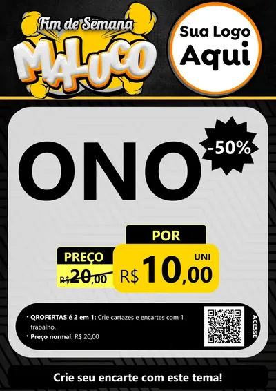 Modelo de Cartaz para Cartaz A4 Vertical com o tema Fim de Semana Maluco para Óticas