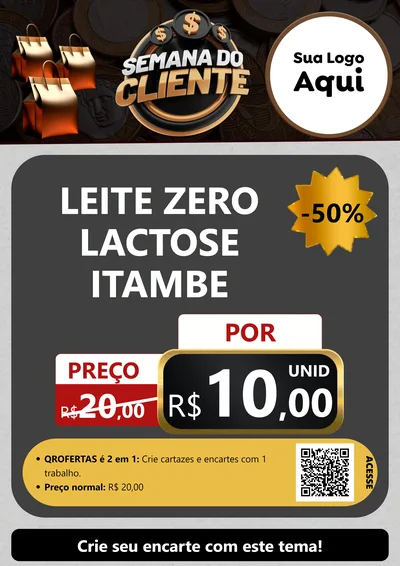Modelo de Cartaz para Cartaz A4 Vertical com o tema Semana do Cliente para Frios e Laticínios