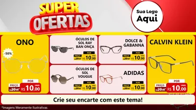 Modelo de TV para TV Horizontal com o tema Super Ofertas para Óticas