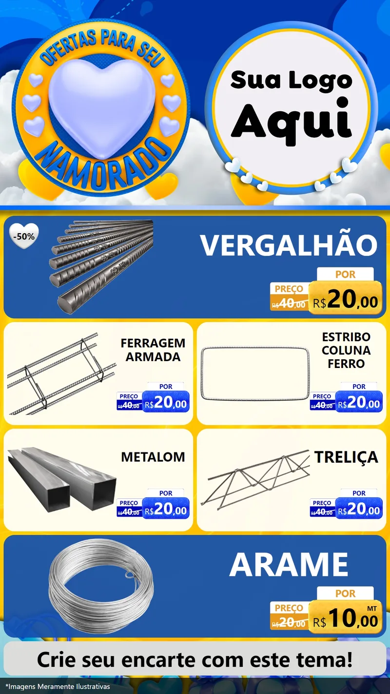 Modelo de TV para TV Vertical com o tema Ofertas Para Seu Namorado para Ferragens