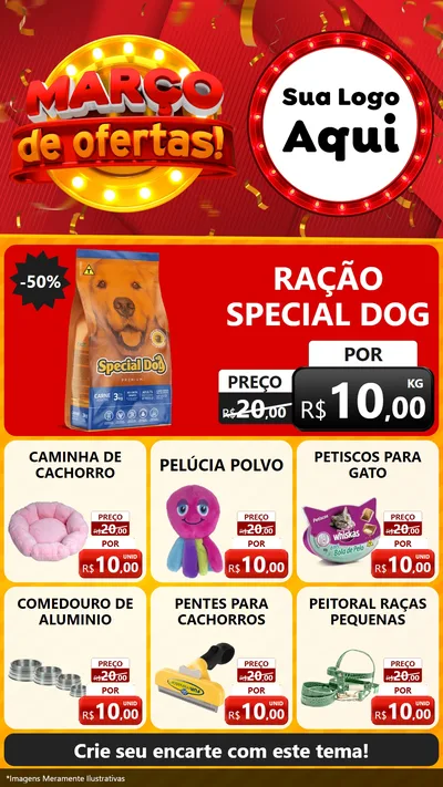 Modelo de Rede Social para Stories com o tema Março de Ofertas! para Pet Shop