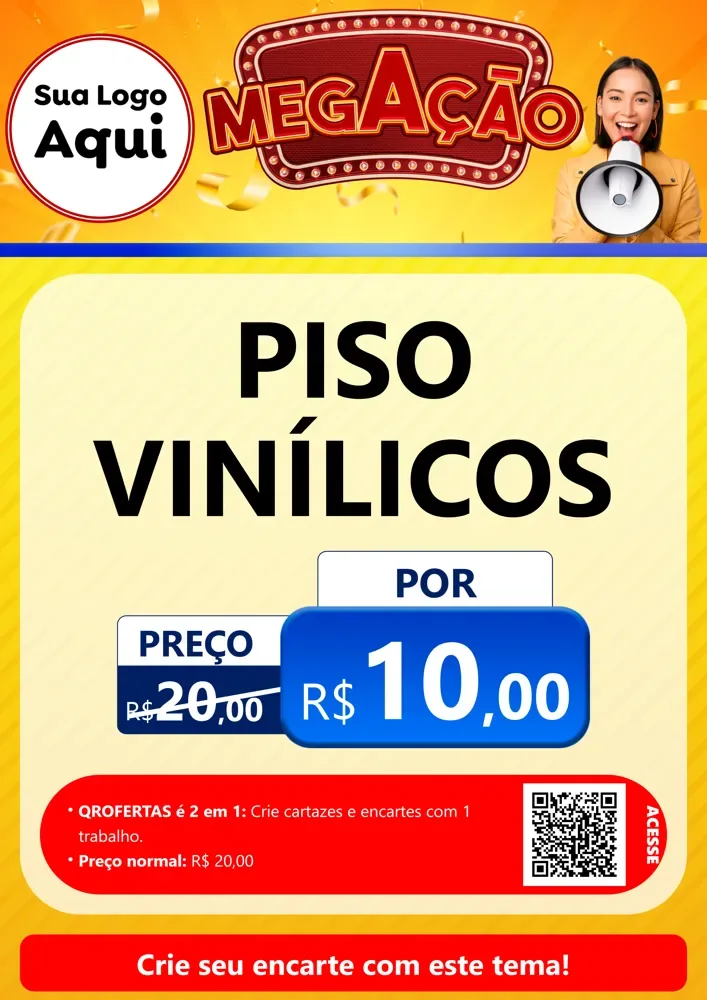 Modelo de Cartaz para Cartaz A4 Vertical com o tema Mega Ação para Material para Construção