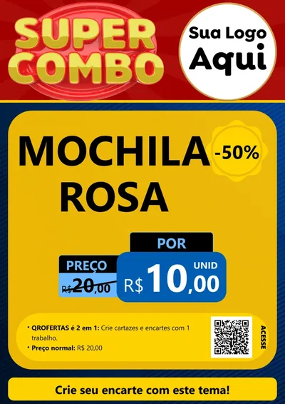 Modelo de Cartaz para Cartaz A4 Vertical com o tema Super Combo para Papelaria