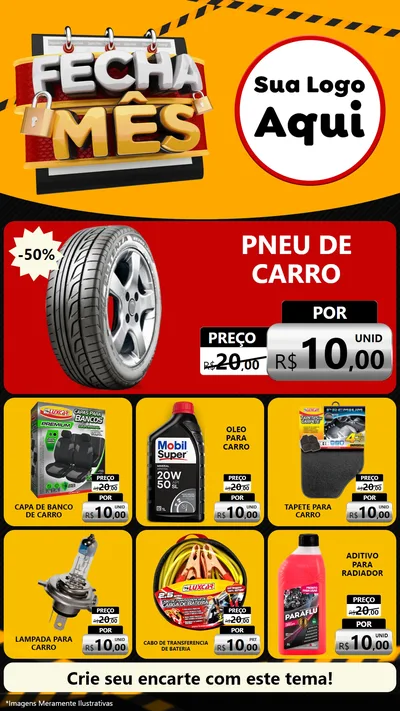 Modelo de Rede Social para Stories com o tema Fecha Mês para Auto peças