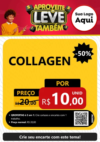 Modelo de Cartaz para Cartaz A4 Vertical com o tema Aproveite e Leve Também para Suplementos alimentares