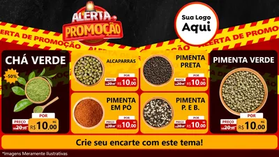 Modelo de TV para TV Horizontal com o tema Alerta de Promoção para Produtos Naturais