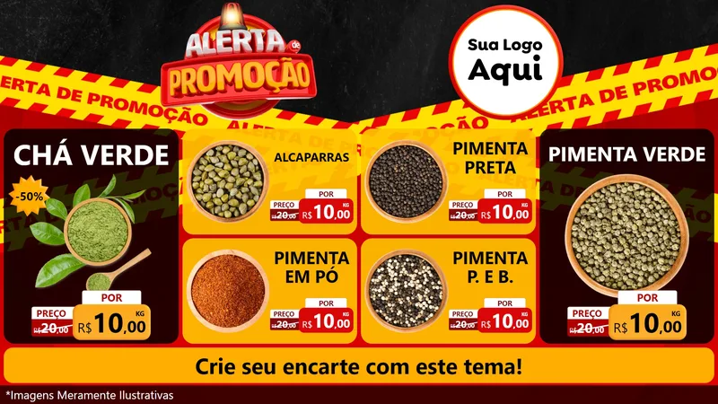 Modelo de TV para TV Horizontal com o tema Alerta de Promoção para Produtos Naturais