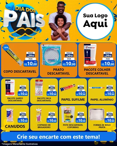 Modelo de Rede Social para Feed Instagram com o tema Dia dos Pais para Embalagens
