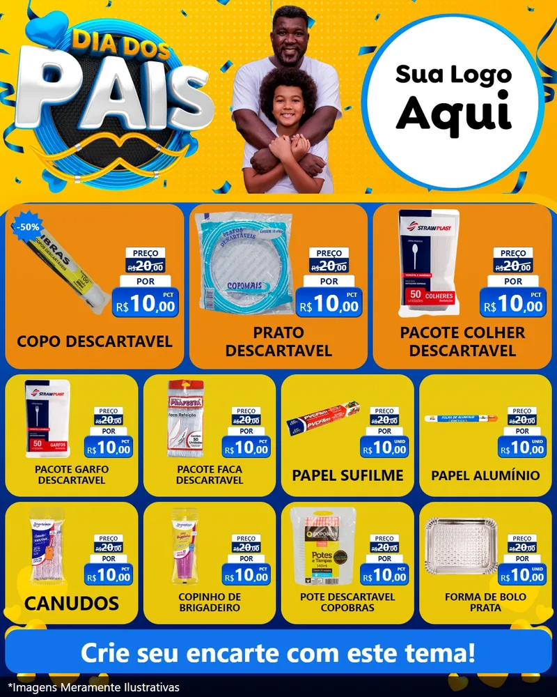 Modelo de Rede Social para Feed Instagram com o tema Dia dos Pais para Embalagens