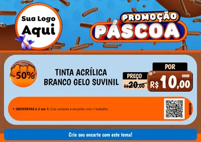 Modelo de Cartaz para Cartaz A4 Horizontal com o tema Promoção Páscoa para Tintas e Ferramentas