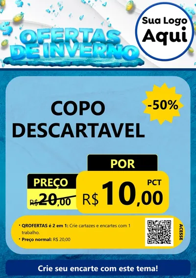 Modelo de Cartaz para Cartaz A4 Vertical com o tema Ofertas de Inverno para Embalagens