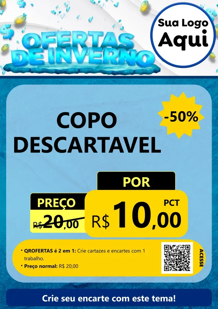 Modelo de Cartaz para Cartaz A4 Vertical com o tema Ofertas de Inverno para Embalagens