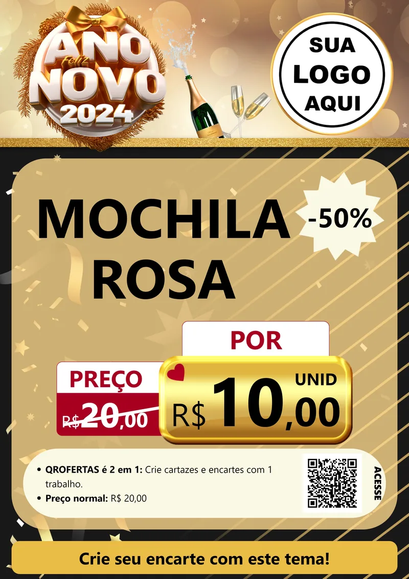 Modelo de Cartaz para Cartaz A4 Vertical com o tema Feliz Ano Novo 2027 para Papelaria