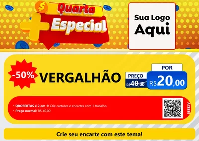 Modelo de Cartaz para Cartaz A4 Horizontal com o tema Quarta Mais Especial para Ferragens