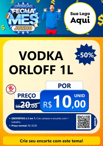 Modelo de Cartaz para Cartaz A4 Vertical com o tema Operação Fecha Mês, Junho para Distribuidora de bebidas