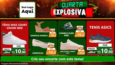 Modelo de TV para TV Horizontal com o tema Quarta Explosiva para Calçados