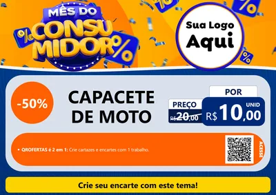 Modelo de Cartaz para Cartaz A4 Horizontal com o tema Mês do Consumidor para Moto peças