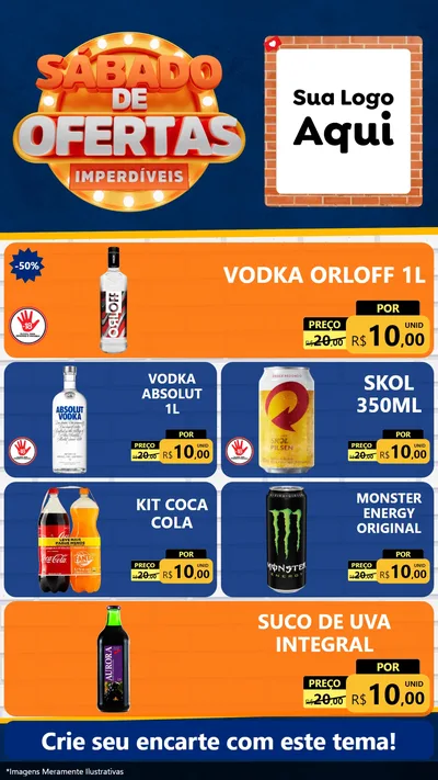 Modelo de TV para TV Vertical com o tema Sábado de Ofertas Imperdíveis para Distribuidora de bebidas
