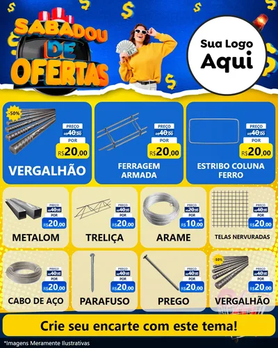 Modelo de Rede Social para Feed Instagram com o tema Sabadou de Ofertas para Ferragens
