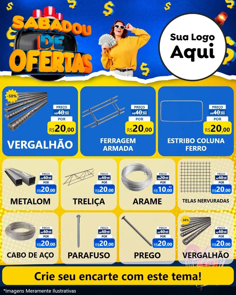 Modelo de Rede Social para Feed Instagram com o tema Sabadou de Ofertas para Ferragens