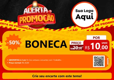 Modelo de Cartaz para Cartaz A4 Horizontal com o tema Alerta de Promoção para Brinquedos