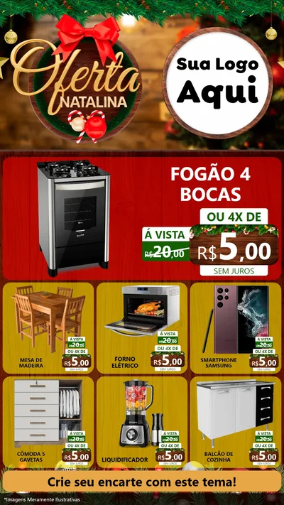 Modelo de Rede Social para Stories com o tema Ofertas Natalina para Móveis e Eletro