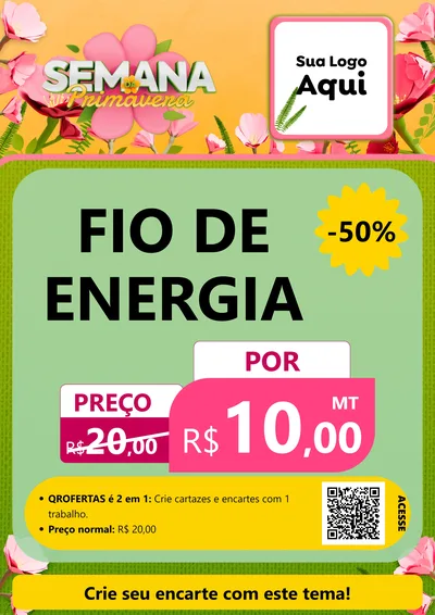 Modelo de Cartaz para Cartaz A4 Vertical com o tema Semana da Primavera para Materiais Elétricos
