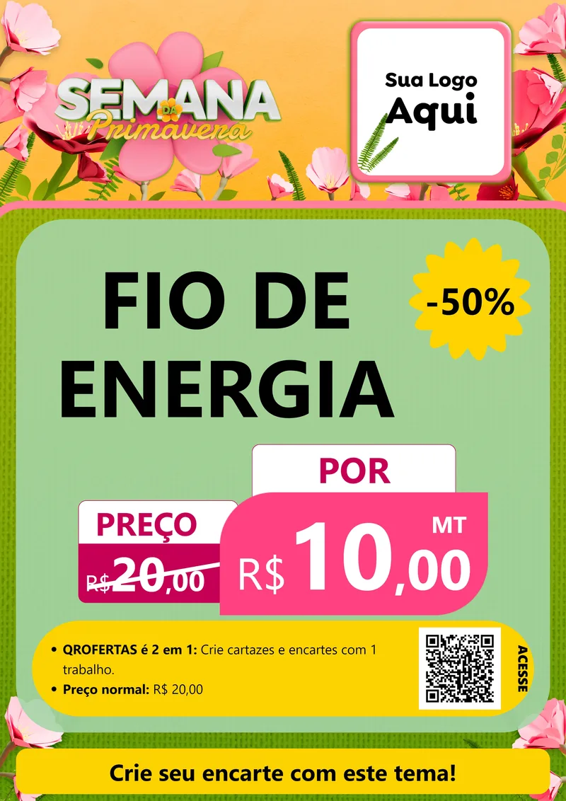 Modelo de Cartaz para Cartaz A4 Vertical com o tema Semana da Primavera para Materiais Elétricos