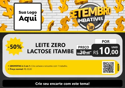 Modelo de Cartaz para Cartaz A4 Horizontal com o tema Setembro Imbatível para Frios e Laticínios