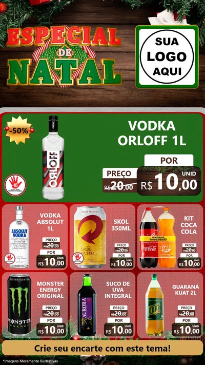 Modelo de Rede Social para Stories com o tema Especial de Natal para Distribuidora de bebidas