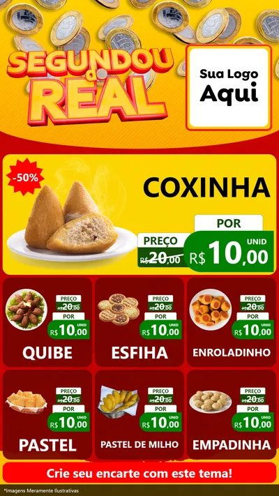 Modelo de Rede Social para Stories com o tema Segundou do Real para Salgadaria