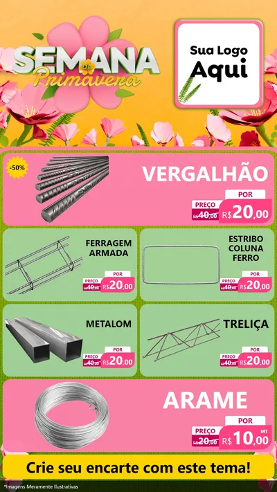 Modelo de TV para TV Vertical com o tema Semana da Primavera para Ferragens