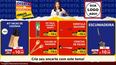 Modelo de TV para TV Horizontal com o tema Ofertas de Fevereiro - Preços Incríveis para Utilidades Domésticas