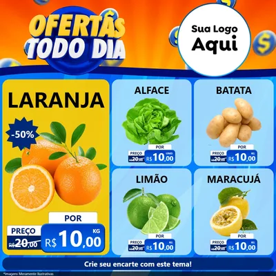 Modelo de Rede Social para Feed Facebook com o tema Ofertas Todo Dia para Hortifrúti