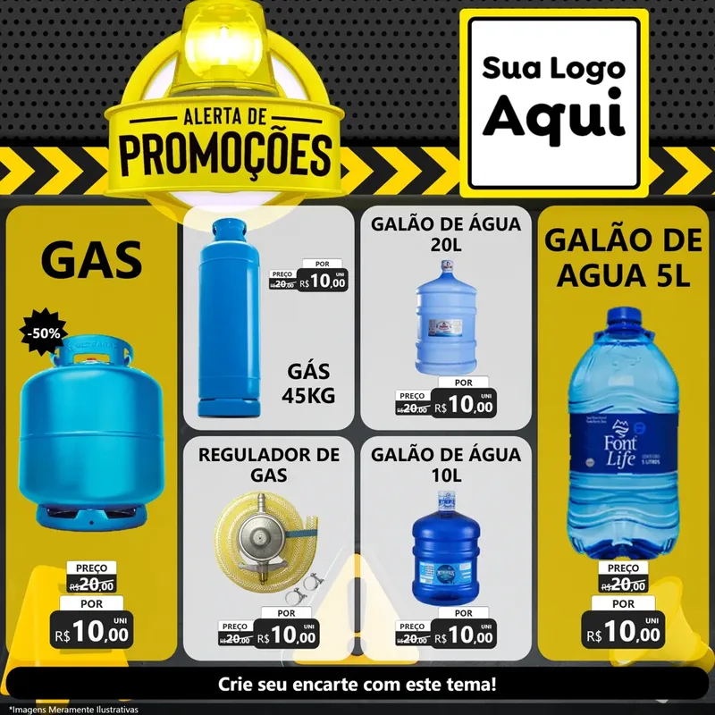 Modelo de Rede Social para Feed Facebook com o tema Alerta de Promoções para Água e gás