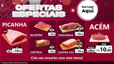 Modelo de TV para TV Horizontal com o tema Ofertas Especiais - Futebol para Açougue