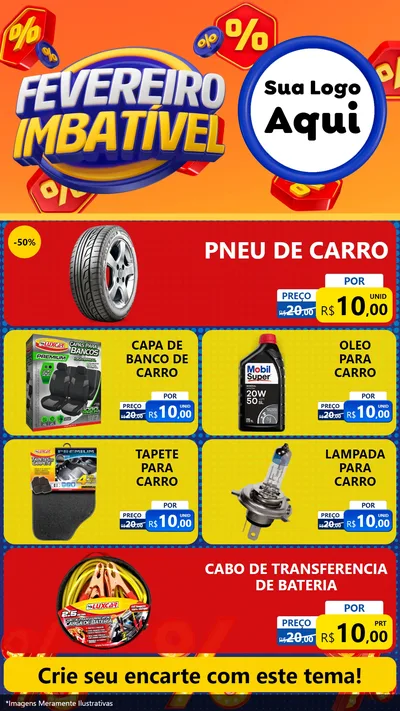 Modelo de TV para TV Vertical com o tema Fevereiro Imbatível para Auto peças