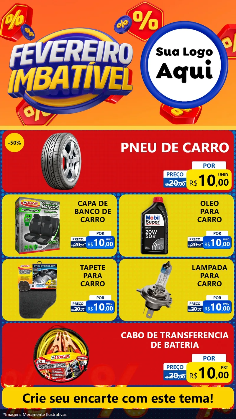 Modelo de TV para TV Vertical com o tema Fevereiro Imbatível para Auto peças