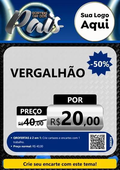 Modelo de Cartaz para Cartaz A4 Vertical com o tema Sorteio Dia Dos Pais para Ferragens