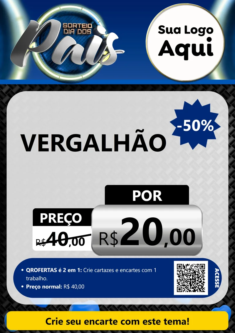 Modelo de Cartaz para Cartaz A4 Vertical com o tema Sorteio Dia Dos Pais para Ferragens