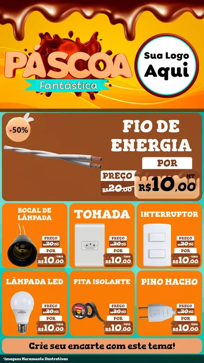 Modelo de Rede Social para Stories com o tema Páscoa Fantástica para Materiais Elétricos