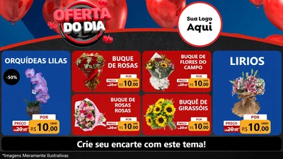 Modelo de TV para TV Horizontal com o tema Oferta do Dia para Floricultura e jardim