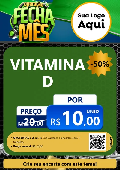 Modelo de Cartaz para Cartaz A4 Vertical com o tema Operação Fecha Mês para Farmácia