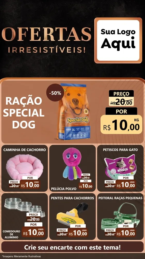 Modelo de Rede Social para Stories com o tema Ofertas Irresistíveis! para Pet Shop
