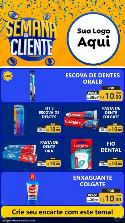 Modelo de TV para TV Vertical com o tema Semana do Cliente para Higiene Pessoal