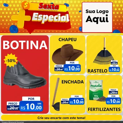 Modelo de Rede Social para Feed Facebook com o tema Sexta Mais Especial para Agropecuária